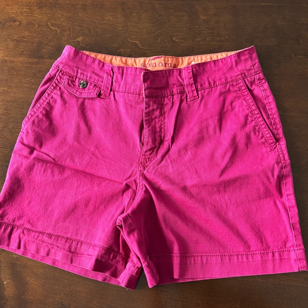 Sonoma Life & Style Original Shorts. Size4/ Color. Raspberry /
